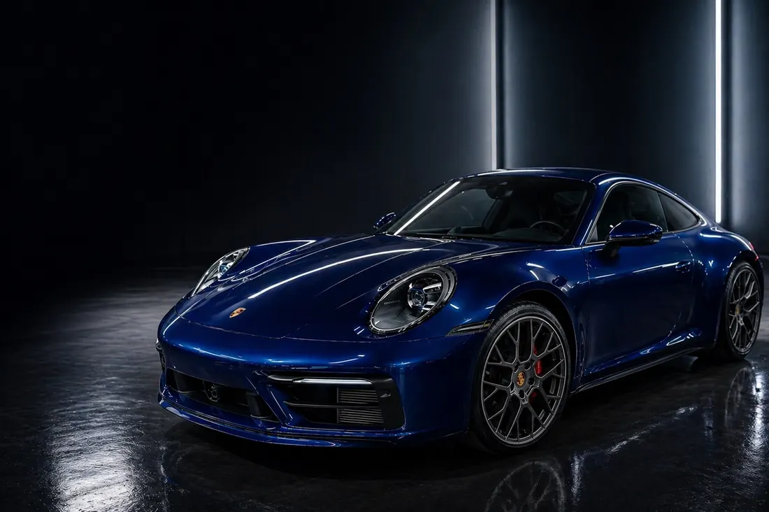 Blå Porsche 911 detaljert hos CarMax AS i Lier